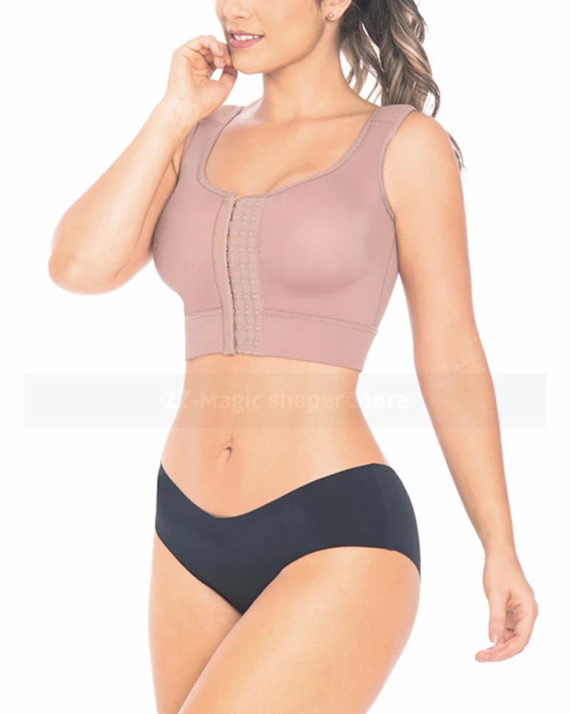 

Postoperative Bra No Sleeve Posture Correcting Vest Posture Corrector Shaping Split Body Shapewear With Hook-eyes Body Beauty