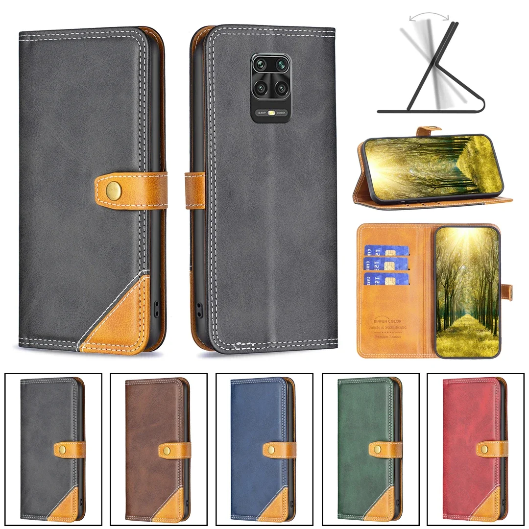 

Dual-beige splicing Leather case Flip Phone Wallet Anti-fall case for Xiaomi10T/11/11i LITE Redmi K30S NOTE11/11S/9S PRO 5G