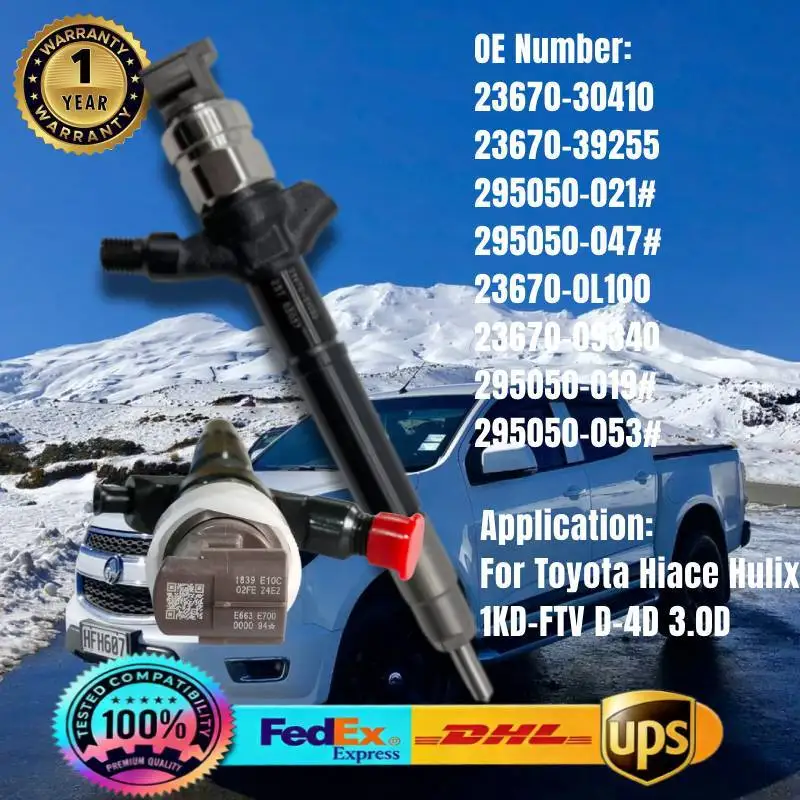 295050-0470 23670-39355 295050-0530 23670-0L100 23670-09340 Kraftstoffeinspritzdüse für Toyota Hiace Hulix 1KD-FTV D-4D 3.0D Motor