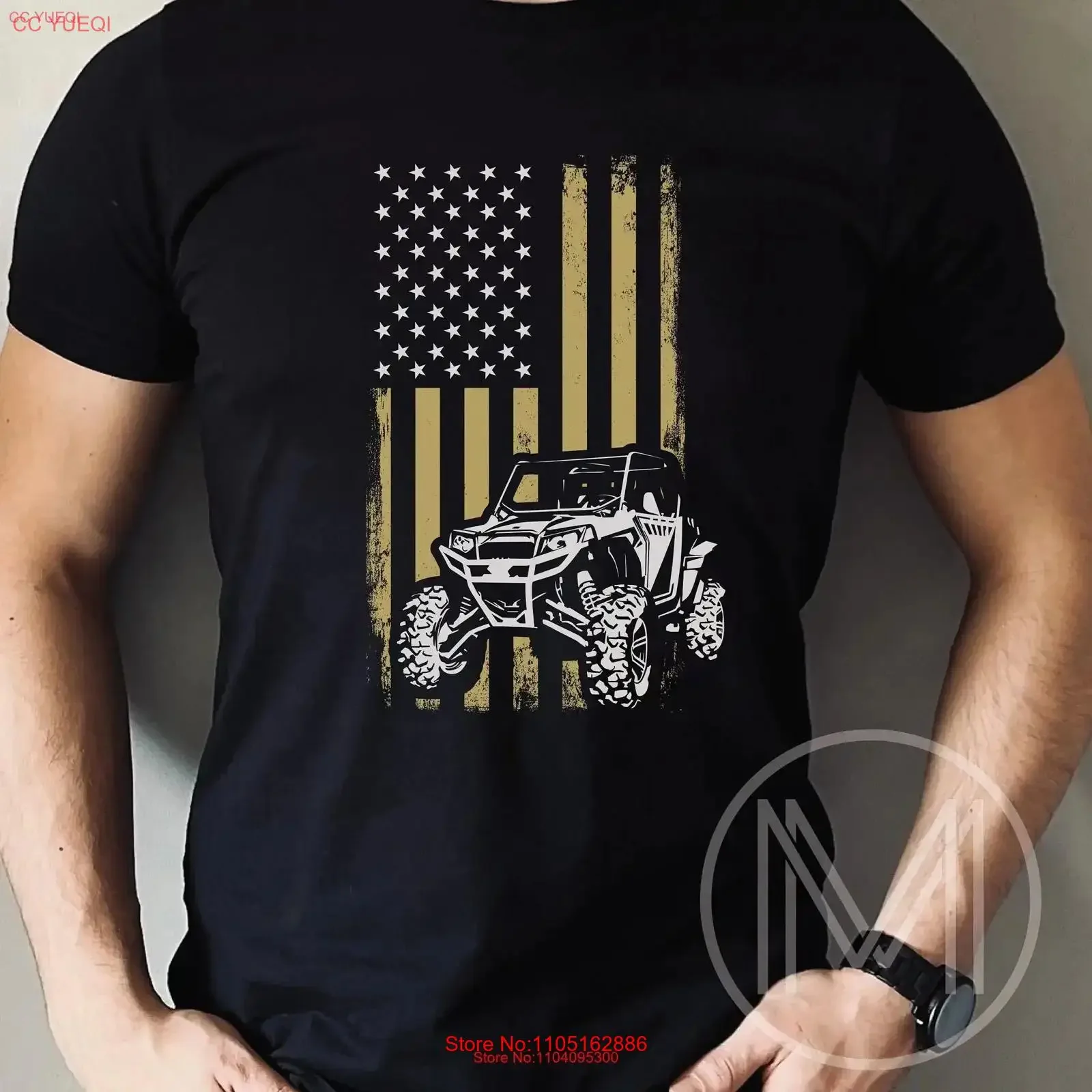 

UTV T Shirt American Flag Side by Riding SXS Mudding Accessories vintage Washed graphic Top For Everyday Wear Unisex