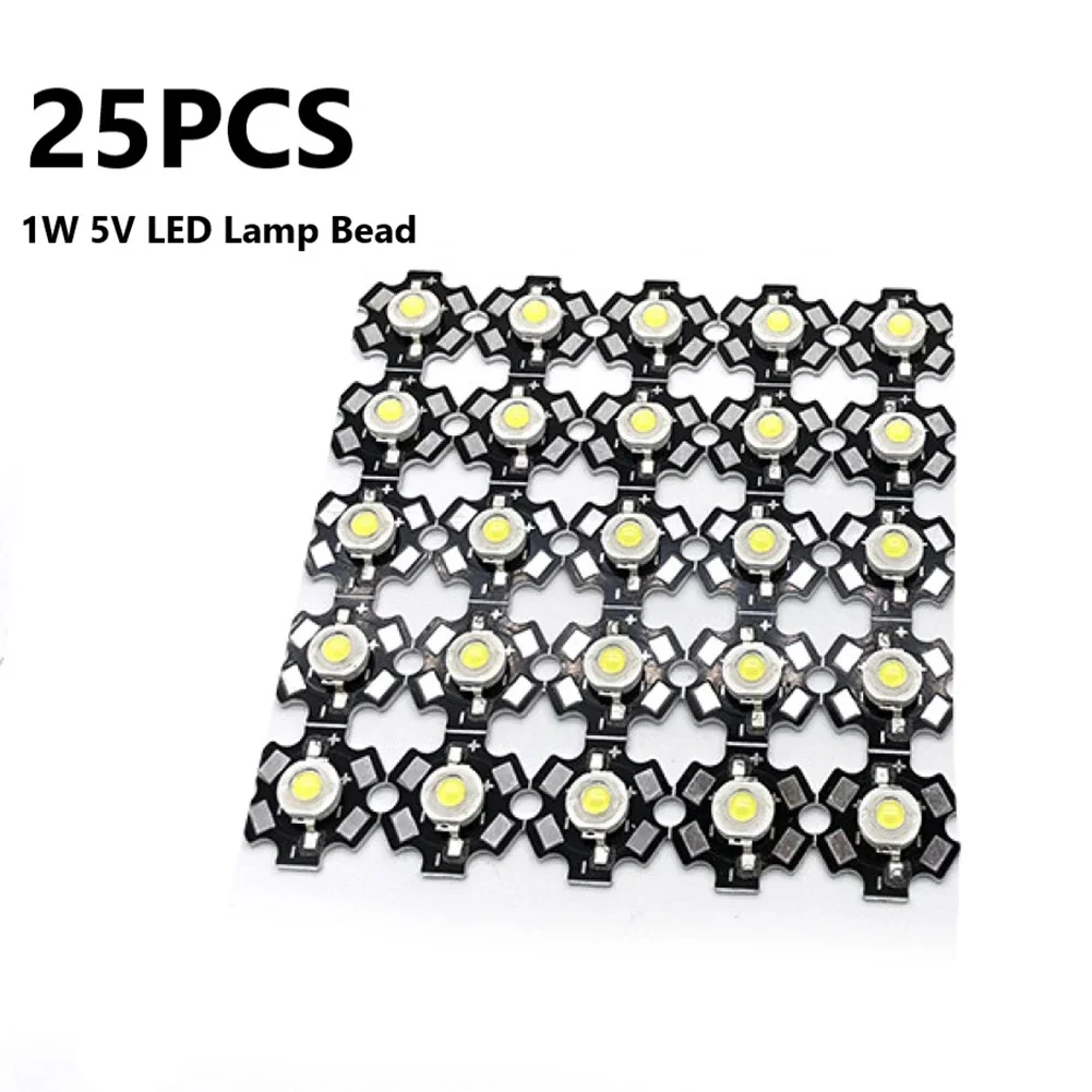 25pcs 1W 5V Led Lamp Beads High Power LED Lamp Chip Beads 200lm Brightness Light Source Chip For Floodlight Lighting Fixtures