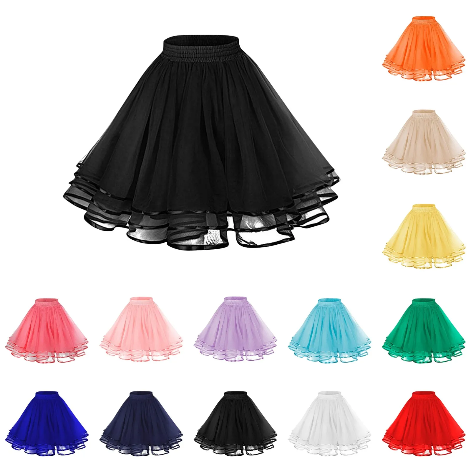 2024 Women Swing Tutu Princess Skirt Layered Tulle Ballet Dance Pettiskirts Cute Party Puffy Skirt Petticoat Underskirt