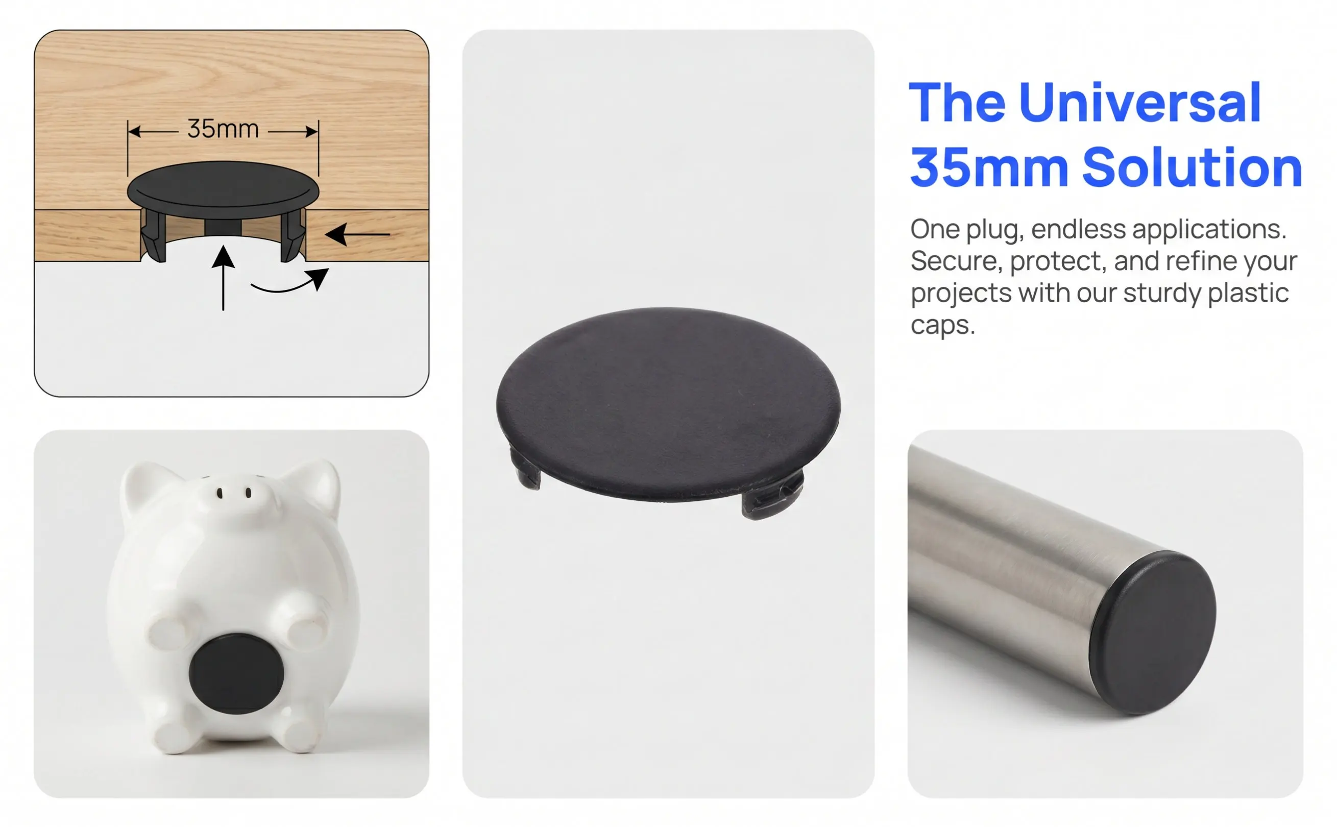 20Pcs Plastic Piggy Bank Stoppers Round Bottom Covers for Saving Boxes Lightweight Reusable Hole Plugs Money Box Seals