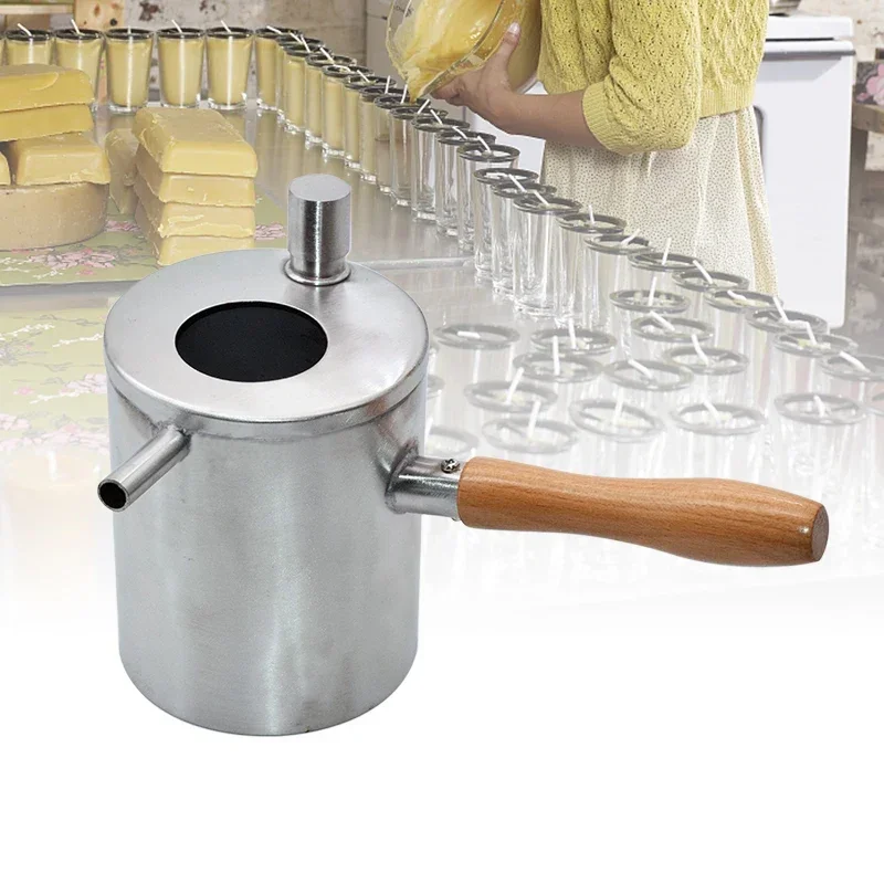 Beeswax Melting Pot Stainless Steel Wax Pouring Pot Beeswax Melter Candle Making Tool Boiling Wax Pot Beekeeping Tools