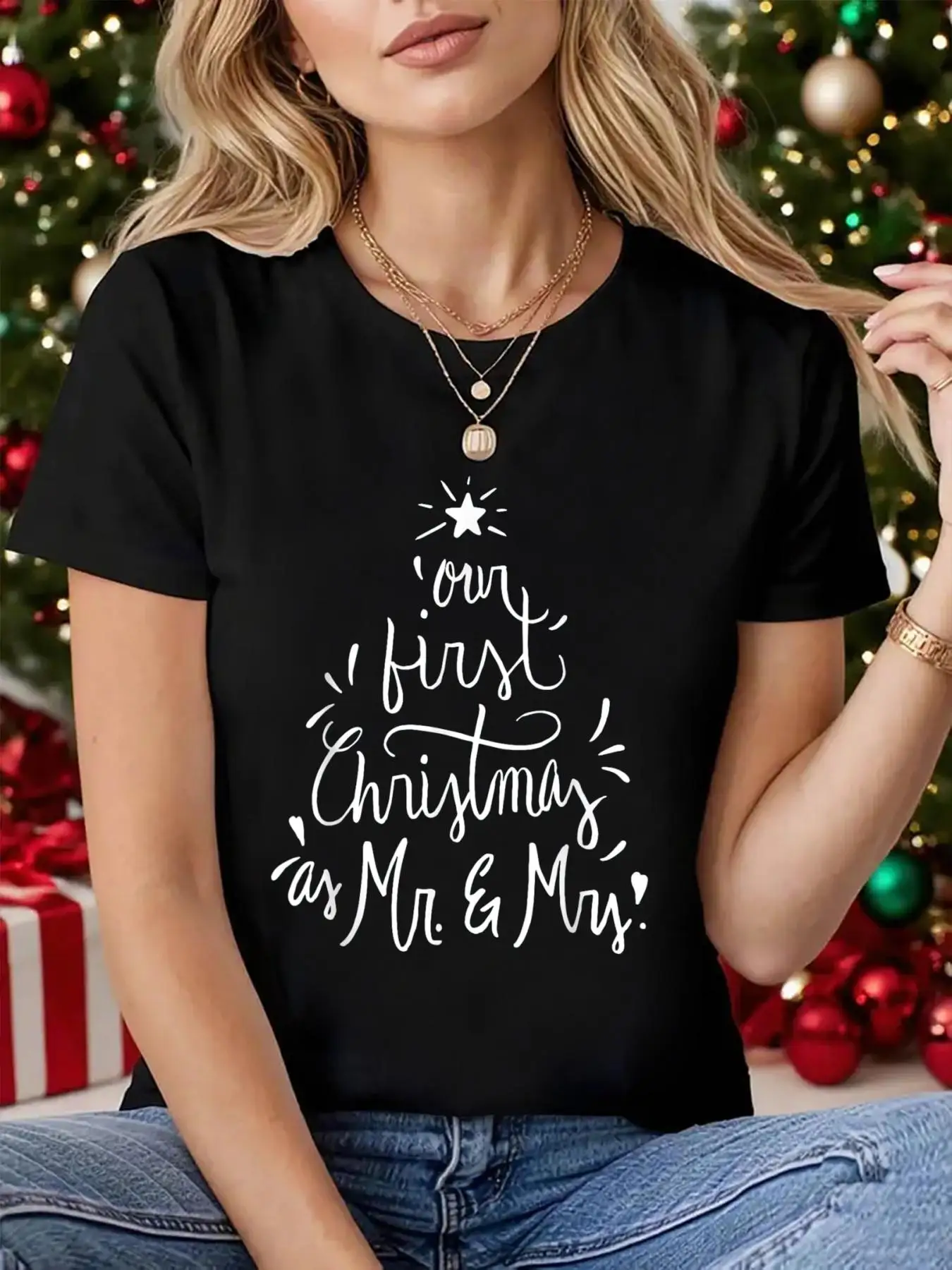 Xmas T-Shirt, Our First Christmas As Mr. & Mrs. Just Married T-Shirt