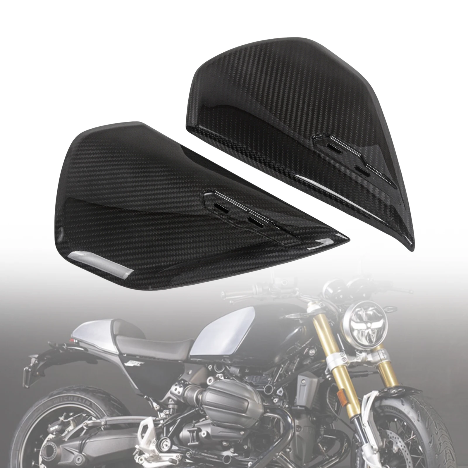 For BMW R12 R 12 NINE T 2024 2025 100% Carbon Fiber Side Trim Panels Motorcycle Modification Side Outer Cover Decoration Covers