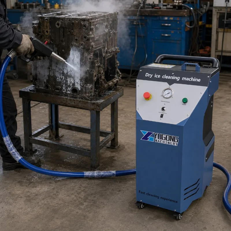 Portable Dry Ice Blast Machine Cleaner Customized for Engine Mold Paint Rust Metal Surface Cleaning