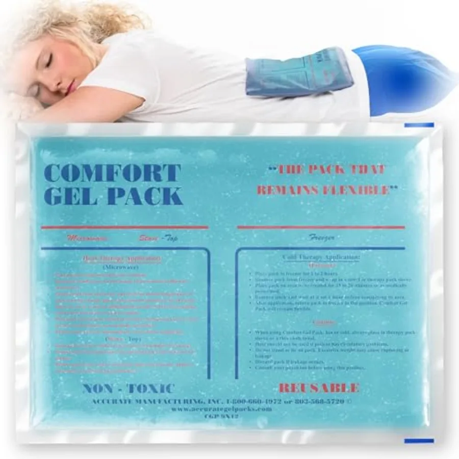 

Flexible Reusable Gel Packs for Neck, Wrist, Arm, Back and Shoulder Pain Relief - Versatile Hot or Cold Gel Packs for Injuries,