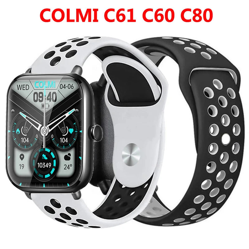 Silicone Strap for COLMI C61 C60 C80 Band Replacement Sport Watchband Bracelet for COLMI C80 Wristband Waterproof