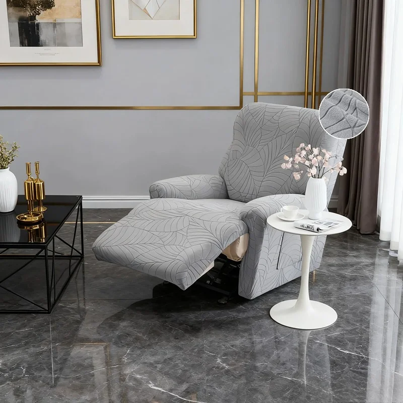 Relax Recliner Sofa Cover Solid Color Jacquard Chair Covers Stretch Spandex Couch Slipcovers Non Slip Armchair Slipcover 1seater