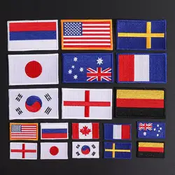 Country Flag Patch Stripes Embroidered Russia UK France EU Netherlands Flag Tactical Military Patches Army Applique stripe Badge