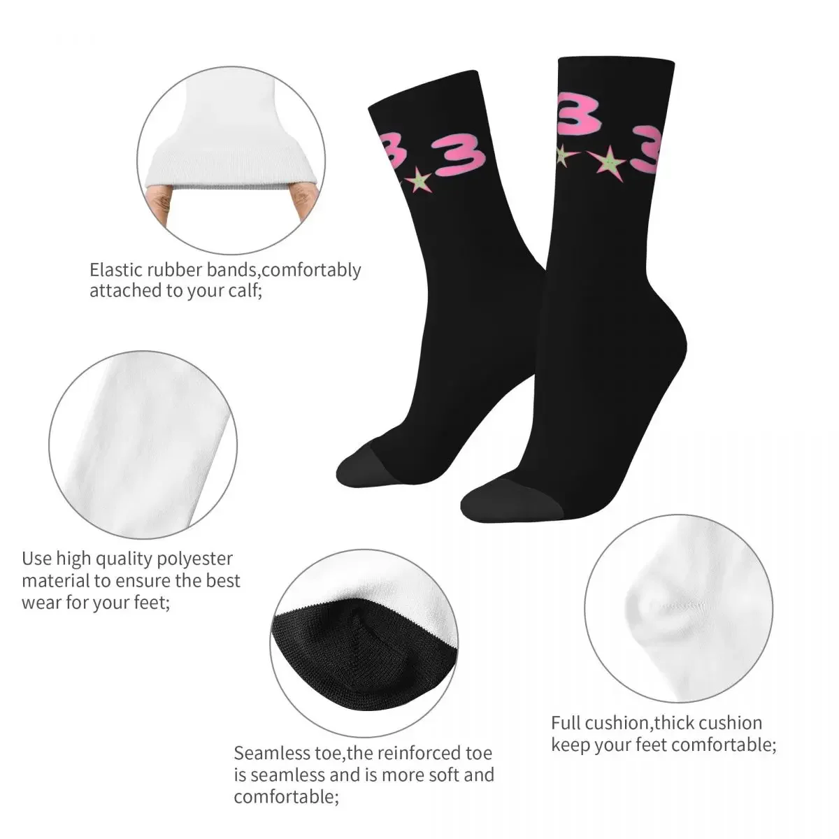 Bladee Drain Gang 333 Logo Socks Men Women 3D Printing Fashion Socks Harajuku Spring Summer Autumn Winter Stockings Gift