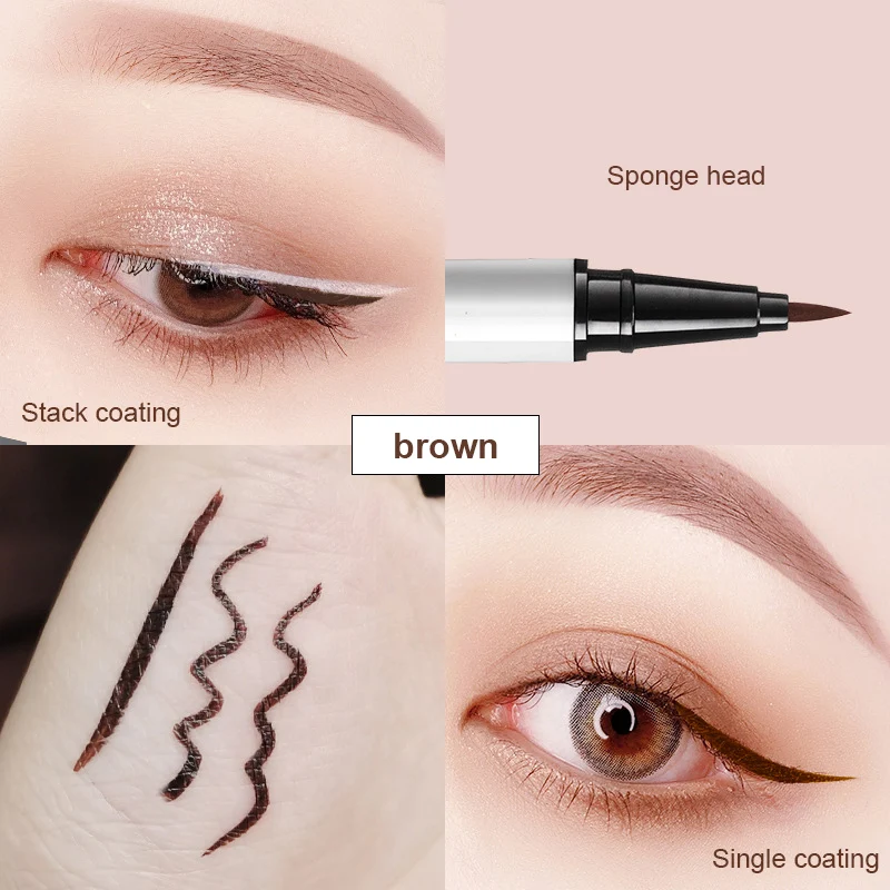 Penna per Eyeliner liquido colorato a lunga durata matita veloce impermeabile Eyeliner cosmetico a doppia estremità strumenti per il trucco liscio