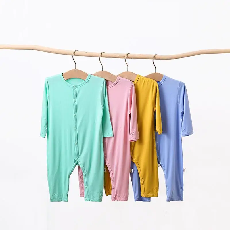 New Summer Baby Modal One-piece Baby Long-sleeved Pajamas Thin Summer Clothes Newborn Clothes Summer Air-conditioned Clothes