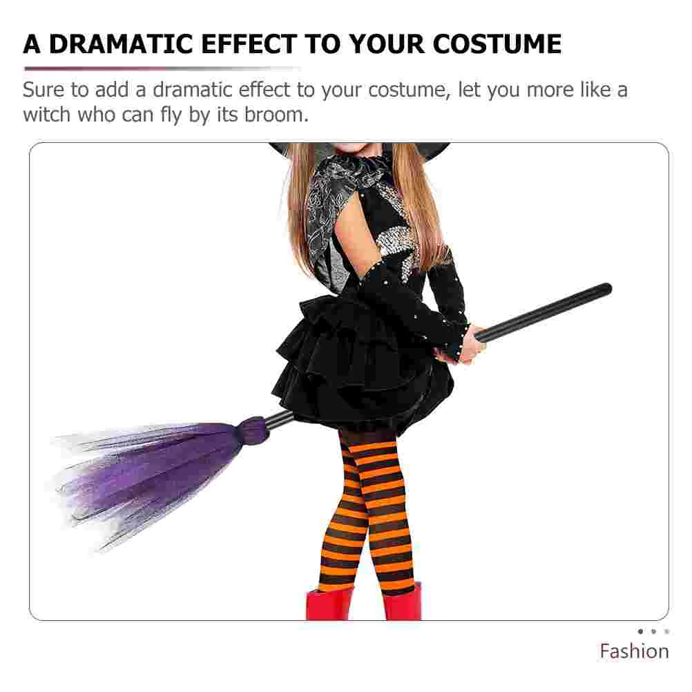 Decorate Flight Witch Broom Child Decorations Decorating Witches Broomstick Kids Plastic Halloween Prop Cosplay