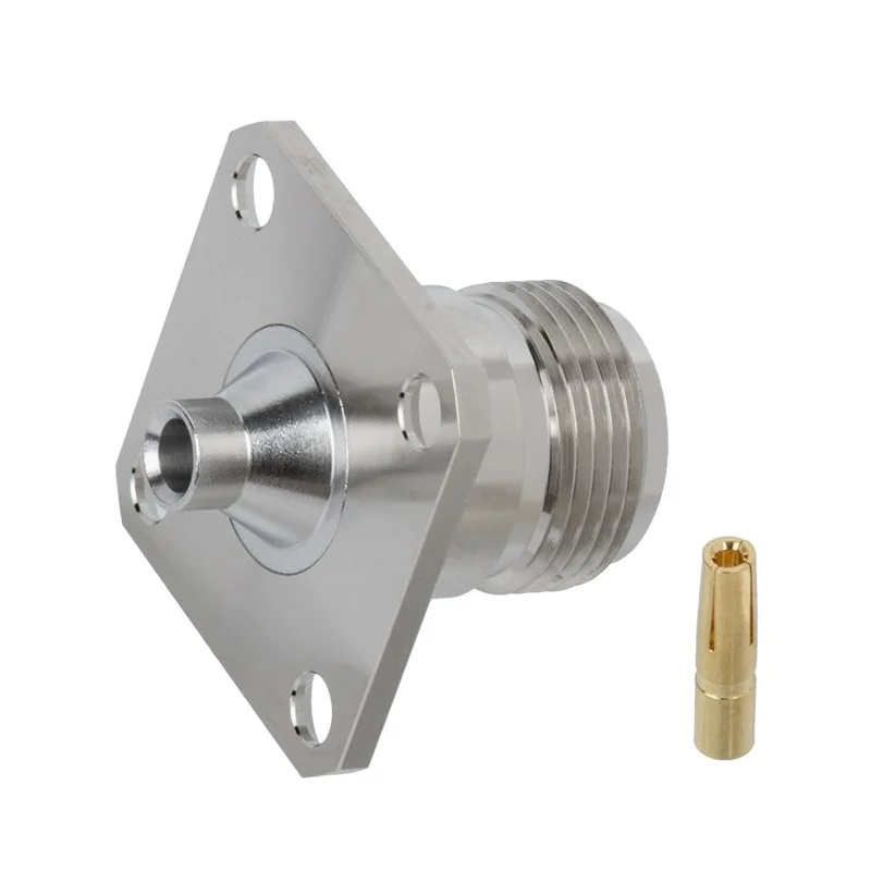 2PCS N-kfb3 square plate flange N female joint N-type L16 RF connector is connected with RG402 semi-flexible semi-steel wire