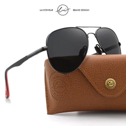 LM High Quality Vintage Sunglasses Polarized Men Women Coating Lens Driving Eyewear Metal Frame Day Nitght Vision Sun Glasses