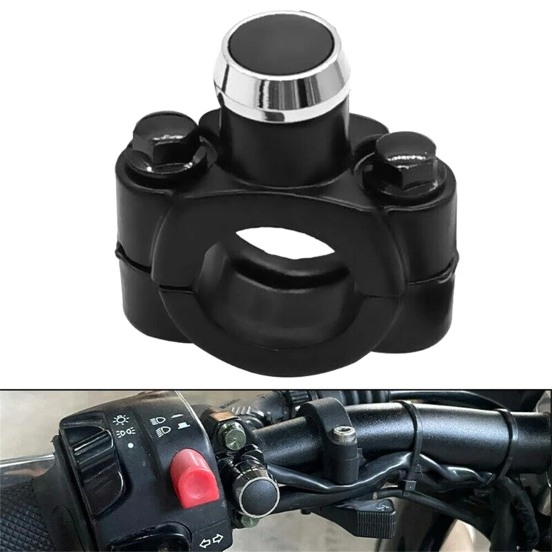 Aluminum Alloy Handlebar Mount Horn Headlight Momentary Action Button 22cm 7/8