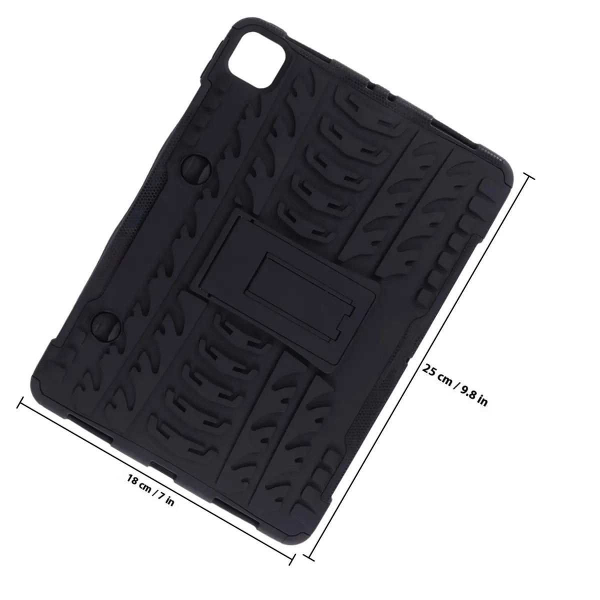 Heavy Duty 11 Tablet Shell Cover with Built in Holder Horizontal Viewing Support Full Dust Proof Black