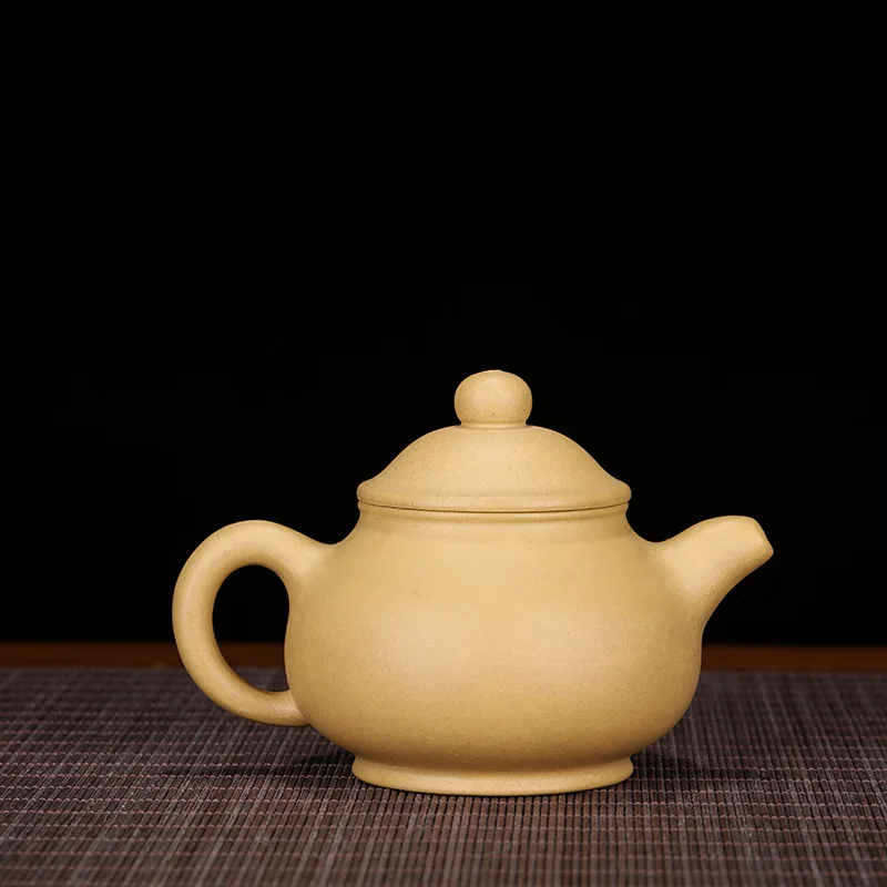 Zisha Teapot Yixing Handmade Pot, Kung-Fu Teaware, Purple Clay Drinkware for Puer Green Black Chinese Tea, Duan Ni Pan Pot