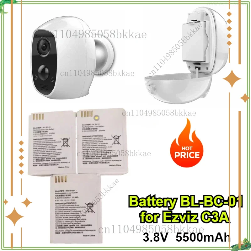 

Home Security Camera Battery BL-BC-01 for Ezviz C3A 3.8V/5500mAh Digital Battery
