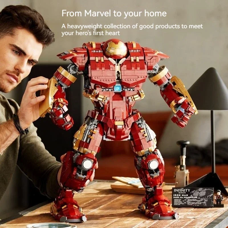 52cm Marvel Anti-iron Hulk Iron Man Assembly Toy Figure Ornament Puzzle Assembly Decompression Toy Children Boys Collection Gift