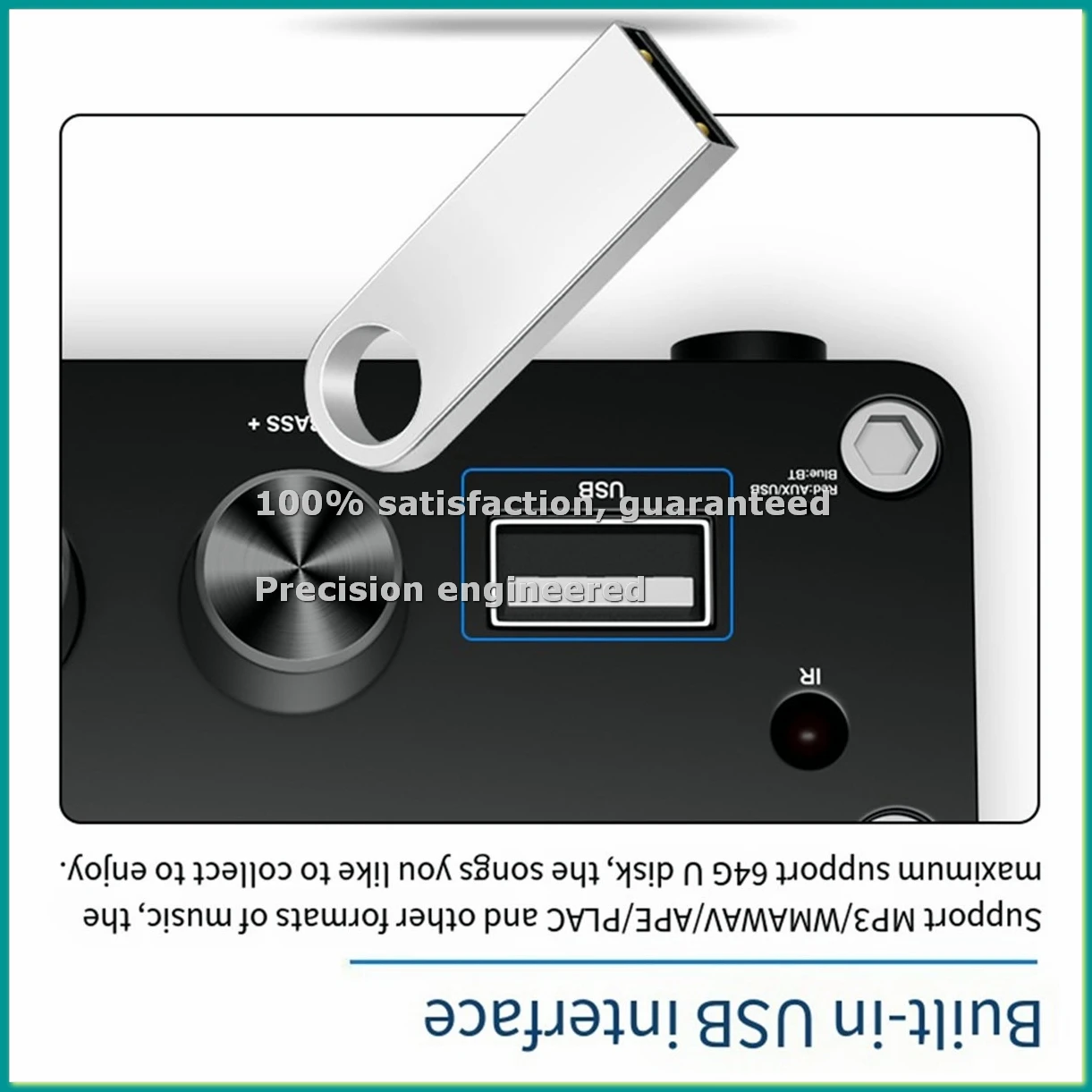 

Цифровой усилитель мощности TPA3116 Bluetooth 5.3, Hi-Fi стереоусилитель, аудиоусилитель, USB-декодер 50Вт+50Вт, A-TCES