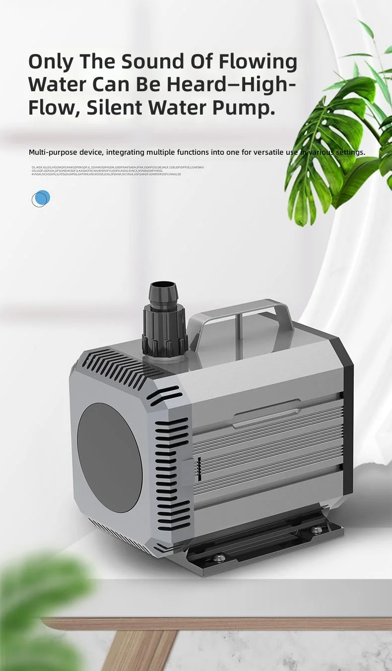 Aquarium Submersible Pump, Quiet Water Circulation Filter Pump, Dual Use for Fish Tank and Garden, Home Aquarium Water Changer