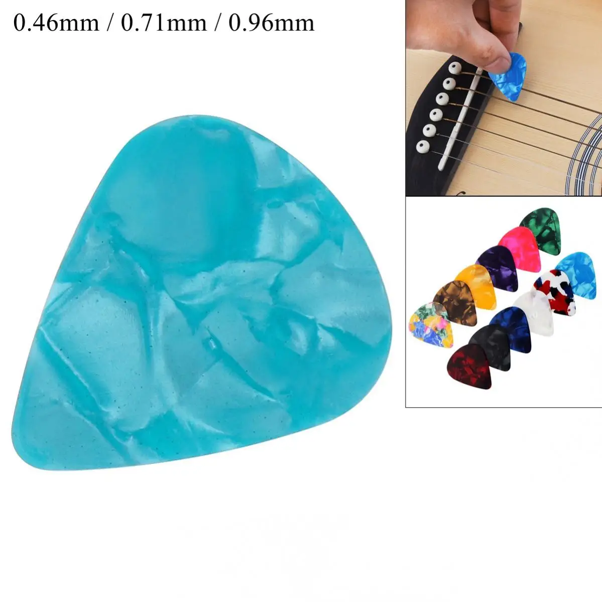 1 Piece 0.46mm / 0.71mm / 0.96mm Celluloid Guitar Pick for Acoustic Electric Guitars Bass, Plectrum Plucked String Instrument