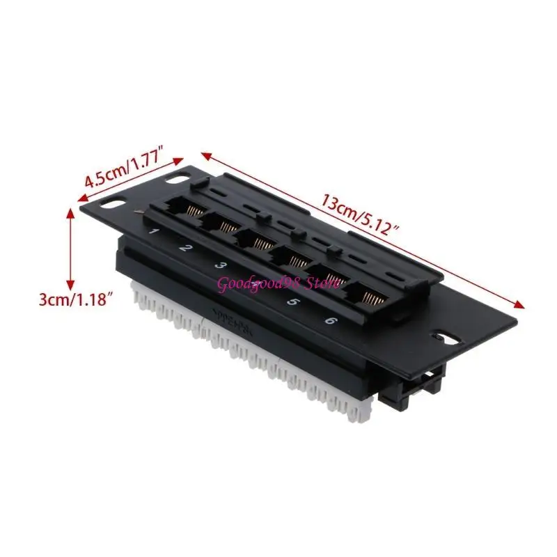 

6 Port CAT5e RJ45 Through Coupler Patch Panel for w/Back Bar Wallmount or Rackmo W8EC