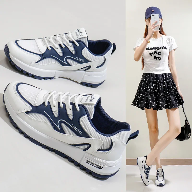 

Korean Version New Dad Shoes for Women 2025 Summer Running Sports Thick Soled Height Increasing Shoes