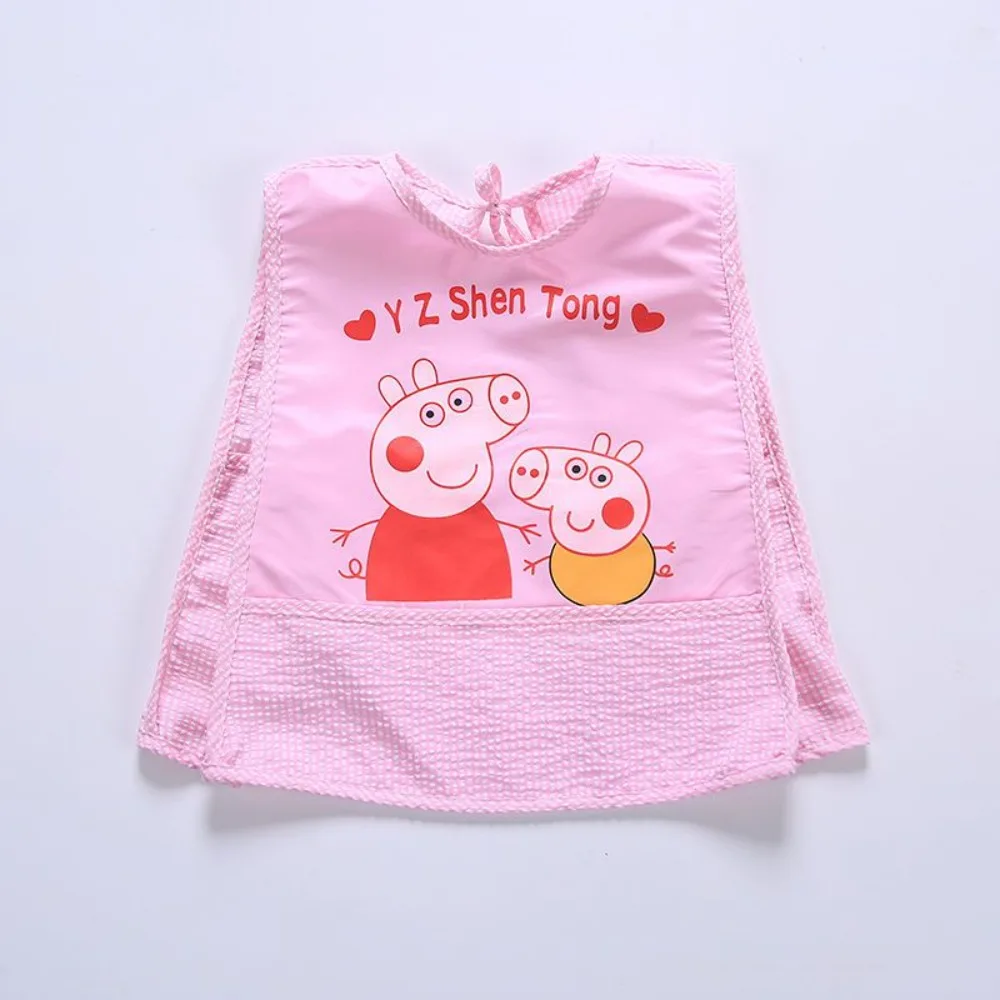 Peppa Pig 0-3 years Baby sleeveless waterproof bibold Boys girlsChildren's Children's Kindergarten Drawing ClothesCute Apron