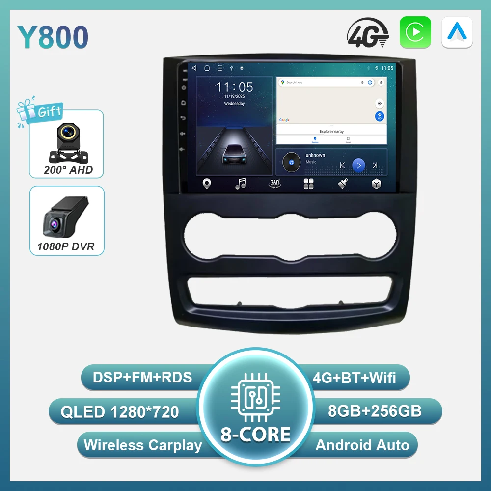 Android 16 autoradio intelligent systeem Carplay touchscreen 8-core Wifi voor Mercedes-Benz Sprinter en Volkswagen Crafter 2006