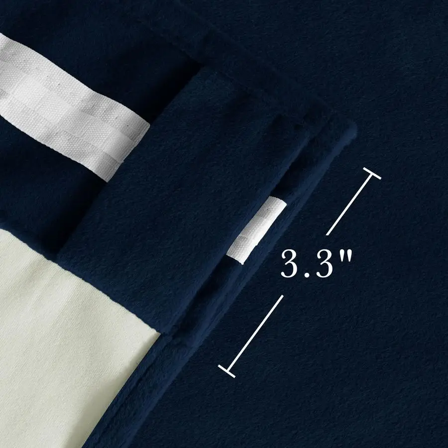 Marineblauw fluweel 100 verduisteringsgordijnen voor slaapkamer 84 inch lang, thermisch geïsoleerde raamgordijnen voor woonkamer, Back Tab Hoo
