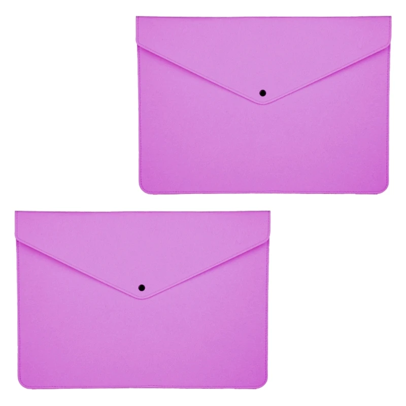 2 szt. Teczka filcowa Zapinana na zamek koperty na dokumenty Rozszerzana torba na dokumenty Zapinana na guziki Woreczki do