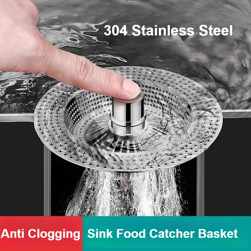 

Фильтр-сетка для кухонной мойки с выдвижным клапаном, устройство предотвращения перелива, нажимной клапан для раковины и мойки для овощей, заглушка от протечек воды