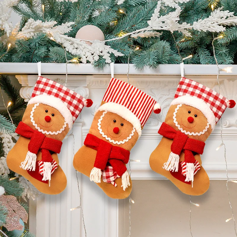 جديد عيد الميلاد تزيين مُثبت الكرتون الطفل هدية الكريسماس حقيبة متماسكة الحياكة جوارب من الصوف الديكور هدية عيد الميلاد تخزين #1