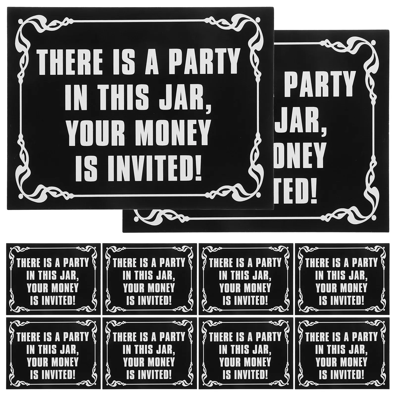 

Waterproof Vinyl Tip Stickers Black White Design for Bars Restaurants Cafes Tip Jars Tipping Signs Tips Greatly
