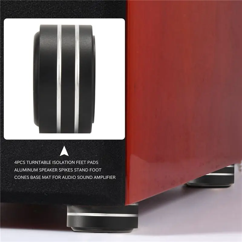 AEE8-4Pcs 40X20mm Aluminum Hifi AMP Speaker Isolation Stand Turntable DAC Feet Pad