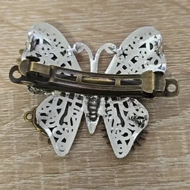 Vintage Tiara Steam Punk Gear Butterfly Spring Hairpin Head Jewelry Steampunk Hair Pin Butterfly Clip for Women Accessories