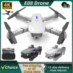 Novo e88 pro rc drone 4k professinal com 1080p grande angular câmera dupla hd dobrável helicóptero rc wifi fpv altura segurar avental vender