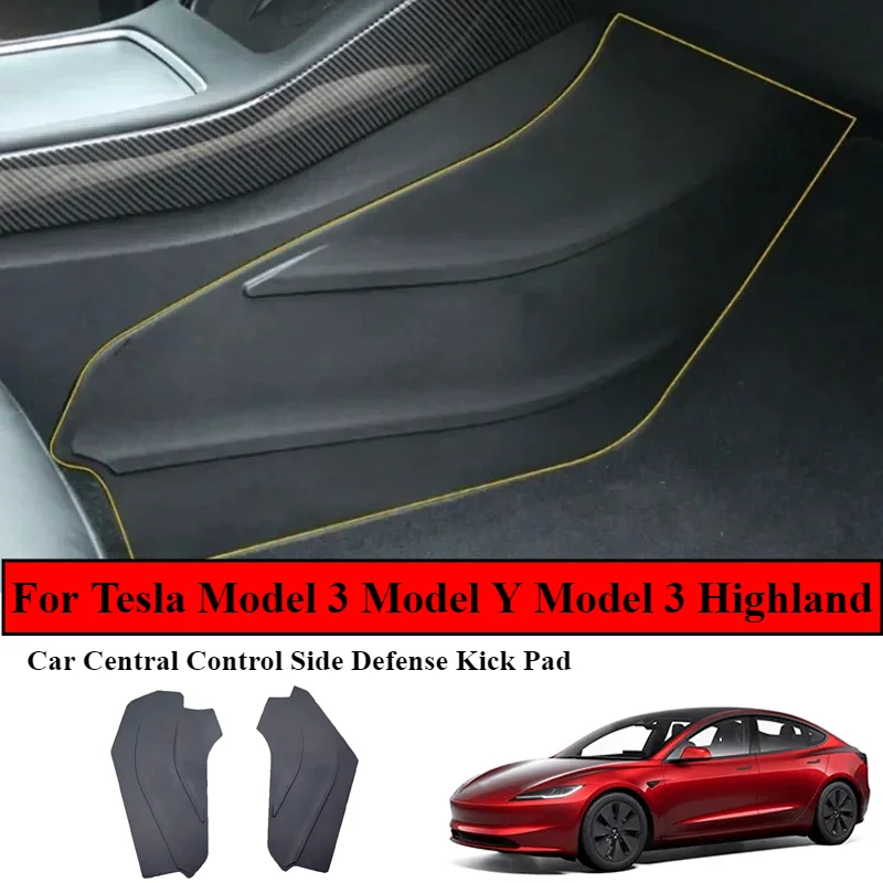 

For Tesla Model 3 Model Y Model 3 Highland Side Defense Kick Pad Car Central Control Protective Foot Pad Anti-dirty Foot Mat