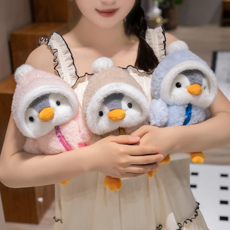 Cute penguin cute action figure doll small Christmas costume plush toy animal adornment throw pillow for boys and girls gifts