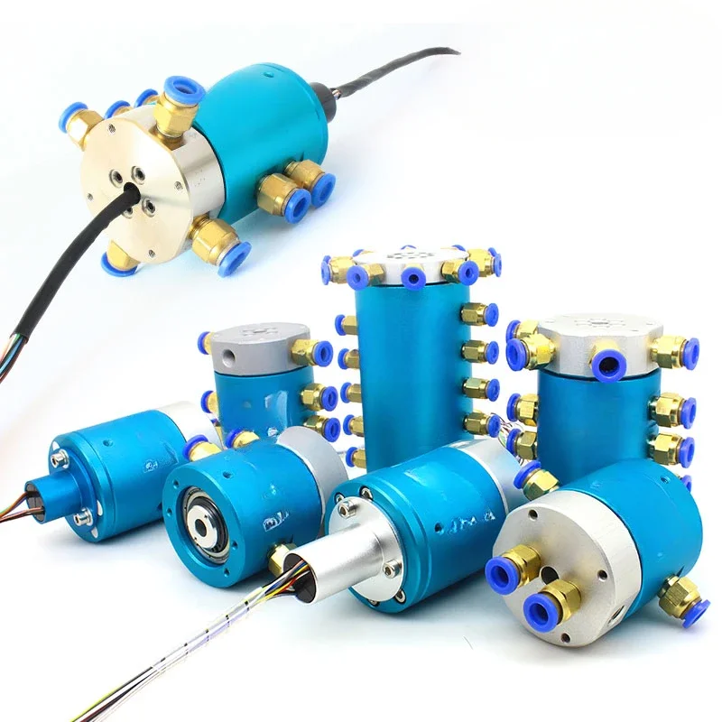 Rotating pneumatic rotary joint pneumatic and electrical integrated slip ring conductive ring