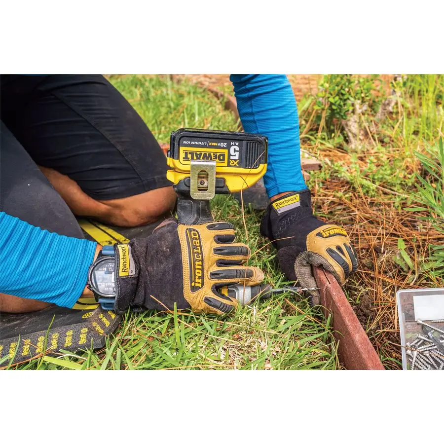 قفازات عمل Ranchworx RWG2، قفاز عمل جلدي ممتاز، مناسب للأداء، متين، قابل للغسل في الغسالة، زوج واحد، RWG203M، بني أسود