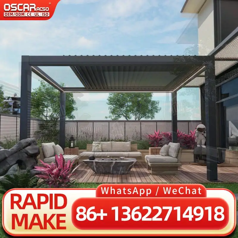 12 X 156 Feet Louvered Waterproof Pergola Patio Cover for Outdoor Garden and Backyard pergolas