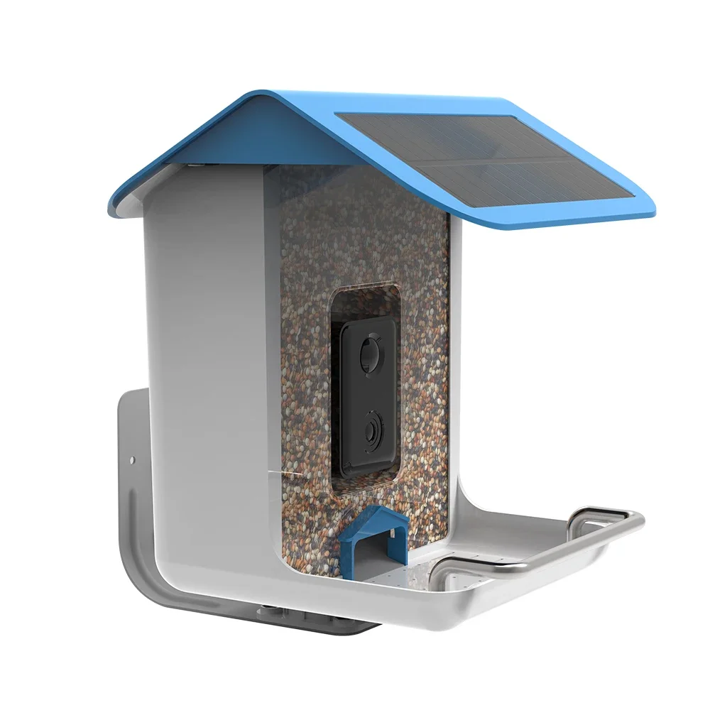 New Trend Smart Bird Feeder with 1080P Camera Night Version Camera and Solar Panels Charging Nest Work with Applocation