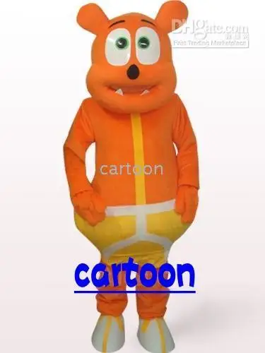 Orange Bear suit Mascot Costume Halloween Party Character Birthday Cosplay Adult Mascot Costume