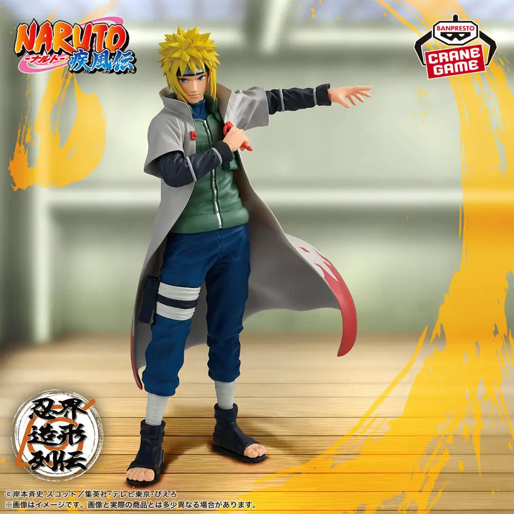 Figura Oficialmente Licenciada de BANPRESTO, Naruto Shippuden Ninjakai Zokei Retsuden, Minato Namikaze, Modelo de Anime, Juguete