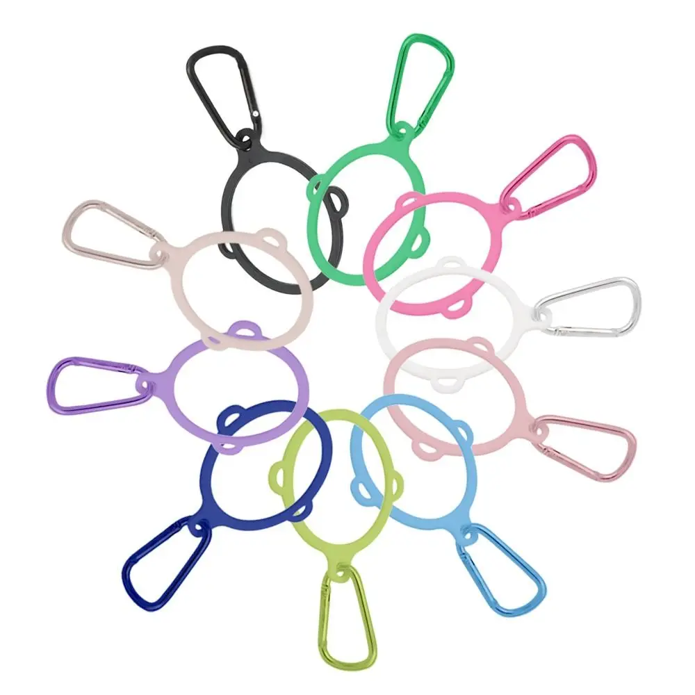 

Three Hole Plastic Ring Buckle Arrival Sports with Carabiner Kettle Hanging Buckle 10 Colors Rubber Buckle Hook Outdoor Tool